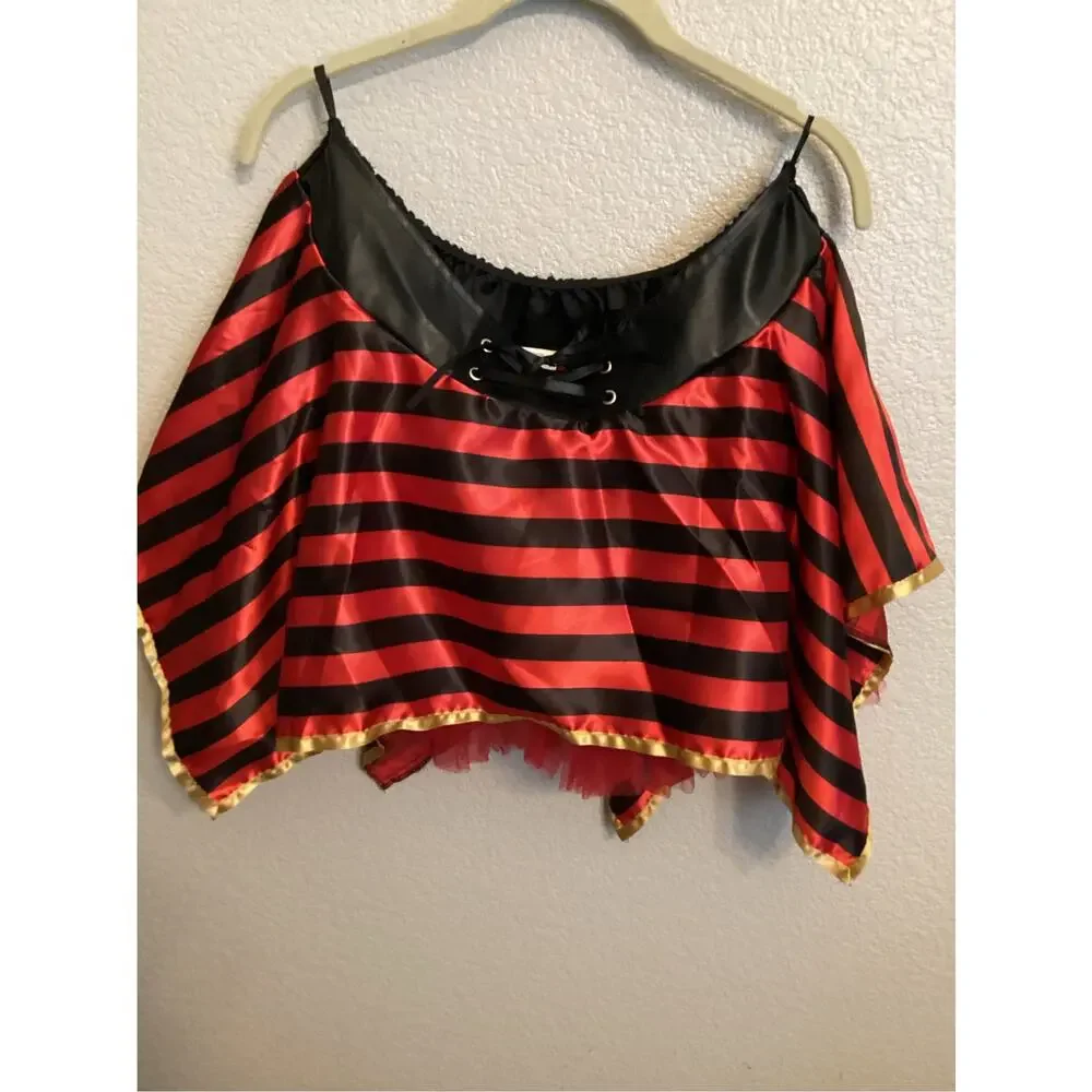 Pirate Tutu Red and Black Costume Skirt Sz Adult